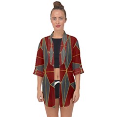 Abstract Pattern Geometric Backgrounds   Open Front Chiffon Kimono by Eskimos