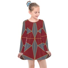 Abstract Pattern Geometric Backgrounds   Kids  Long Sleeve Dress by Eskimos