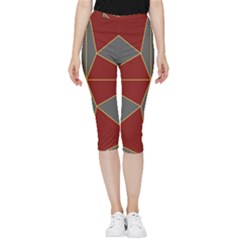 Abstract Pattern Geometric Backgrounds   Inside Out Lightweight Velour Capri Leggings  by Eskimos