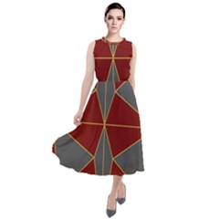 Abstract Pattern Geometric Backgrounds   Round Neck Boho Dress by Eskimos