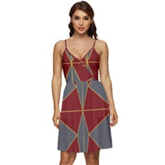 Abstract Pattern Geometric Backgrounds   V-neck Pocket Summer Dress 