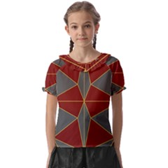 Abstract Pattern Geometric Backgrounds   Kids  Frill Chiffon Blouse by Eskimos