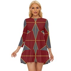 Abstract Pattern Geometric Backgrounds   Long Sleeve Babydoll Dress