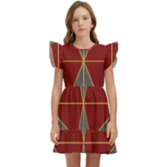 Abstract Pattern Geometric Backgrounds   Kids  Winged Sleeve Dress