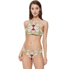 Abstract Pattern Geometric Backgrounds   Banded Triangle Bikini Set