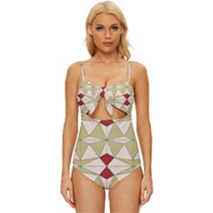 Abstract Pattern Geometric Backgrounds   Knot Front One-piece Swimsuit