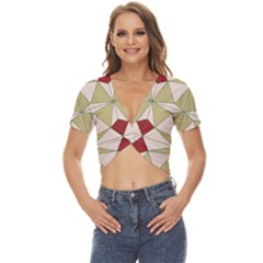 Abstract Pattern Geometric Backgrounds   Twist Front Crop Top