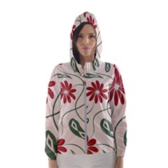  Folk Flowers Floral Art Print Flowers Abstract Art  Women s Hooded Windbreaker by Eskimos