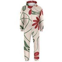  Folk Flowers Floral Art Print Flowers Abstract Art  Hooded Jumpsuit (men) by Eskimos