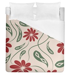  Folk Flowers Floral Art Print Flowers Abstract Art  Duvet Cover (queen Size) by Eskimos