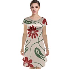  Folk Flowers Floral Art Print Flowers Abstract Art  Cap Sleeve Nightdress by Eskimos