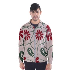  Folk Flowers Floral Art Print Flowers Abstract Art  Men s Windbreaker by Eskimos