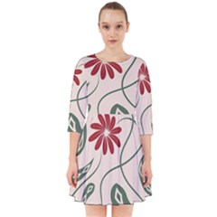  Folk Flowers Floral Art Print Flowers Abstract Art  Smock Dress by Eskimos