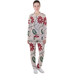  Folk Flowers Floral Art Print Flowers Abstract Art  Casual Jacket And Pants Set by Eskimos