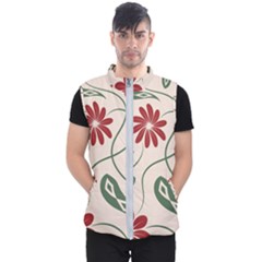  Folk Flowers Floral Art Print Flowers Abstract Art  Men s Puffer Vest by Eskimos