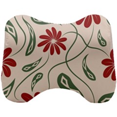  Folk Flowers Floral Art Print Flowers Abstract Art  Head Support Cushion by Eskimos