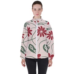  Folk Flowers Floral Art Print Flowers Abstract Art  Women s High Neck Windbreaker by Eskimos