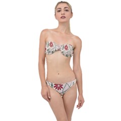  Folk Flowers Floral Art Print Flowers Abstract Art  Classic Bandeau Bikini Set by Eskimos