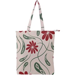  Folk Flowers Floral Art Print Flowers Abstract Art  Double Zip Up Tote Bag by Eskimos