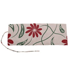  Folk Flowers Floral Art Print Flowers Abstract Art  Roll Up Canvas Pencil Holder (s) by Eskimos