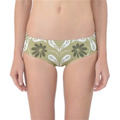 Folk Flowers Print Floral Pattern Ethnic Art Classic Bikini Bottoms by Eskimos