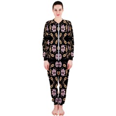 Folk Flowers Print Floral Pattern Ethnic Art Onepiece Jumpsuit (ladies) by Eskimos