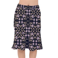 Folk Flowers Print Floral Pattern Ethnic Art Short Mermaid Skirt by Eskimos