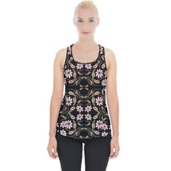 Folk Flowers Print Floral Pattern Ethnic Art Piece Up Tank Top by Eskimos