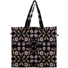 Folk Flowers Print Floral Pattern Ethnic Art Canvas Travel Bag by Eskimos