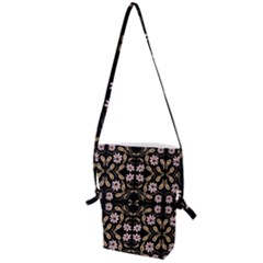 Folk Flowers Print Floral Pattern Ethnic Art Folding Shoulder Bag by Eskimos