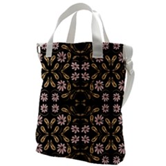 Folk Flowers Print Floral Pattern Ethnic Art Canvas Messenger Bag by Eskimos