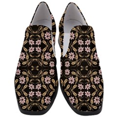 Folk Flowers Print Floral Pattern Ethnic Art Women Slip On Heel Loafers by Eskimos