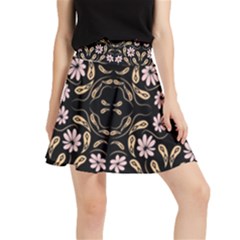 Folk Flowers Print Floral Pattern Ethnic Art Waistband Skirt by Eskimos