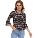 Folk flowers print Floral pattern Ethnic art Bell Sleeve Top View1