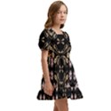 Folk flowers print Floral pattern Ethnic art Kids  Short Sleeve Dolly Dress View3