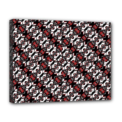 Linear Geometric Modern Pattern Canvas 14  X 11  (stretched)