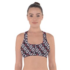 Linear Geometric Modern Pattern Cross Back Sports Bra