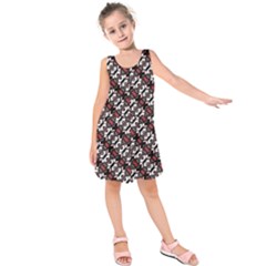 Linear Geometric Modern Pattern Kids  Sleeveless Dress by dflcprintsclothing