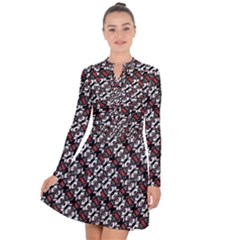 Linear Geometric Modern Pattern Long Sleeve Panel Dress by dflcprintsclothing