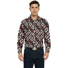 Linear Geometric Modern Pattern Men s Long Sleeve  Shirt