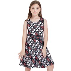 Linear Geometric Modern Pattern Kids  Skater Dress by dflcprintsclothing