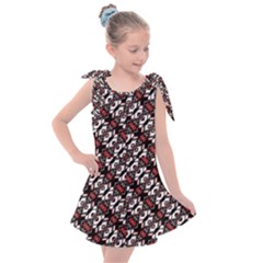 Linear Geometric Modern Pattern Kids  Tie Up Tunic Dress by dflcprintsclothing