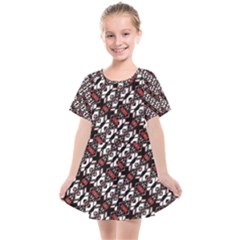 Linear Geometric Modern Pattern Kids  Smock Dress by dflcprintsclothing