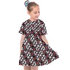 Linear Geometric Modern Pattern Kids  Sailor Dress by dflcprintsclothing