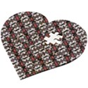 Linear Geometric Modern Pattern Wooden Puzzle Heart View2