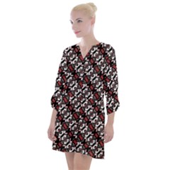 Linear Geometric Modern Pattern Open Neck Shift Dress by dflcprintsclothing