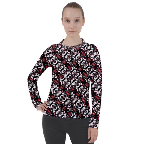 Linear Geometric Modern Pattern Women s Pique Long Sleeve Tee by dflcprintsclothing