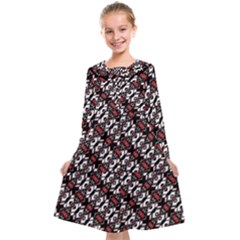 Linear Geometric Modern Pattern Kids  Midi Sailor Dress by dflcprintsclothing