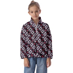 Linear Geometric Modern Pattern Kids  Half Zip Hoodie by dflcprintsclothing