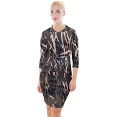 Abstract Light Games 4 Quarter Sleeve Hood Bodycon Dress